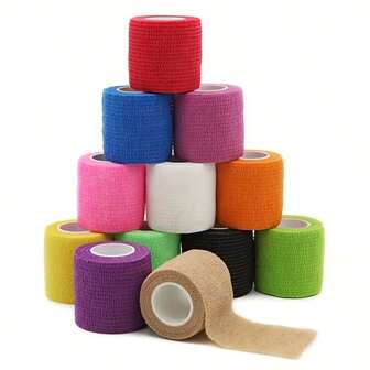 20 Rolls Elastic Self Adhesive Bandage Wrap, Breathable Flexible Fabric Non Woven Cohesive Bandage,Portable Elastic Self-Adhesive Bandage, Breathable Sports Non-Woven Wrap Finger Tape For Wrist Ankle Elbow Shoulder