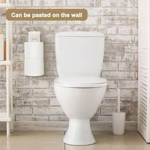 Soporte para papel higiénico sin taladro, estante de hierro para rollo de papel higiénico de baño, se adhiere a la puerta, soporte para toallas de cocina (dorado)