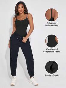 女士塑身连体衣，提胸、收腰、提臀，圣诞特别版 - 黑色 - 查看 5