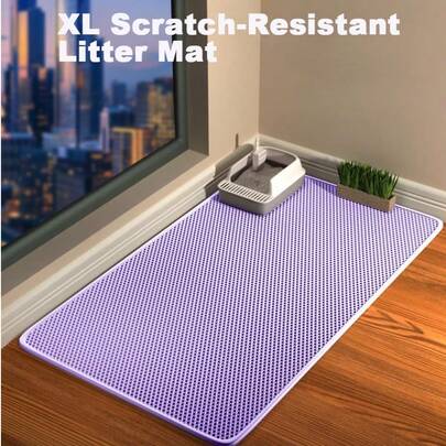 Double-Layer Odor Control Litter Mat] Premium Double-Layer Honeycomb Cat Litter Mat - Easy Clean, Odor Control, Carpet-Compatible With Pet Toilets & Litter Boxes, Cat Litter Pad