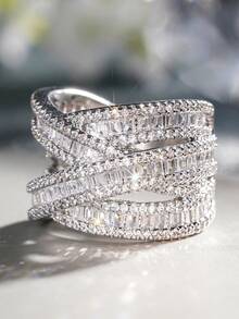 1 PC Charm Cubic Zirconia Ring For Women For Wedding Valentine's Day Gift Jewelry - 1# - View 4