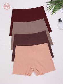4 件裝無縫平角內褲,柔軟舒適低腰內褲