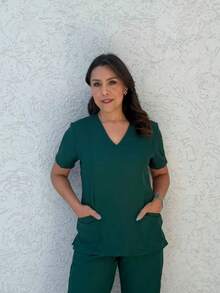 Gabardine Surgical Hospital Pajamas, Scrub, Private And Fitted Nursing Uniform - Green - View 2