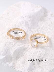 2pcs Elegant Promise Rings, Oval Cut Synthetic Cubic Zirconia Inlaid, Suitable For Women's Wedding, Party And Banquet. Romantic Engagement And Wedding Rings