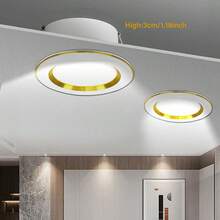 Kasotile 4 英寸可调光超薄 LED 嵌入式吸顶灯，3 种颜色可选 3000K/4000K/6000K，7W 650LM 可调光罐灯，挡板装饰适用于厨房、客厅、卧室、改造。（5/10 件装） - 彩色 - 查看 6