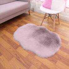 1pc Faux Fur Area Rug, Multiple Colors Available, 90cm X 60cm, Non-Slip, Handwash/Machine Washable, Wavy Shaped Carpet For Living Room, Bedroom, Bedside, Sofa, Kids Room, Wedding, Christmas, Fireplace, Dining Table, Plush Soft Luxury Home Decor