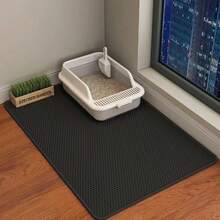 双层蜂窝设计猫砂垫，防滑可洗猫清洁垫，适用于宠物厕所狗窝猫砂盆