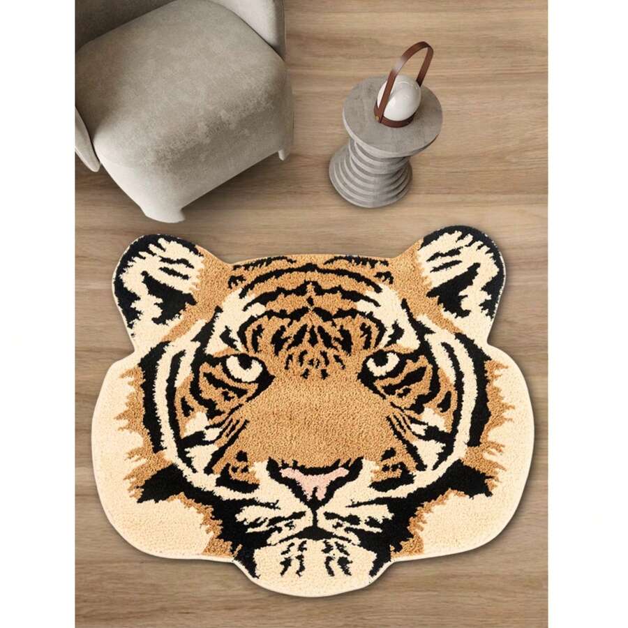 Tiger Face Design Velvet Material Washable Rugs Area Rugs For Living ...