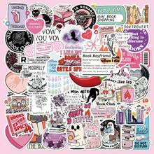 50 Romantic Reading Stickers Tablet Ledger Phone Case Diary Skateboard Guitar Violin Decoration, Halloween, Back To School Label Processing Stickers