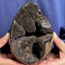 Black Turtle Shell Stone Egg Crystal Stone(Rock Crystal Has Natural Cracks, Not Damage. - Multicolor - View 8
