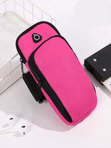 Water-Resistant Running Armband With Phone Holder & Earphone Jack, Lightweight Sports Arm Pouch With Adjustable Strap For Jogging, Gym, Cycling, Hiking, Camping, Travel, Outdoor Workout, Daily Commute, Summer Fitness, Holiday Essentials, Gift For Men & Women