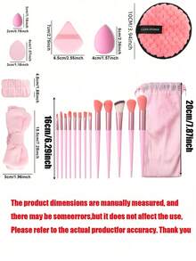 一套33支化妆刷（含束口收纳袋），包括粉扑、化妆海绵、腮红刷、粉底刷、眼影刷、修容刷、眼影刷、软毛刷、腮红刷、专业化妆刷套装、女士化妆刷套装、洗脸刷套装、化妆刷套装、化妆刷套装、化妆刷套装、全套化妆刷、化妆刷套装、化妆刷套装、化妆礼盒套装 - 彩色 - 查看 7