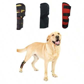 1Pc Dog Extra Supportive Canine Rear (Hind) Leg Hock Joint Compression Wrap For Recovery, Protection, And Sprain And Injury Prevention, Ankle Brace With Knee Support For Dogs ,Suitable For Medium-Sized And Large Dogs. Available In Black, Red, Camouflage Colors, And Sizes S To XL.