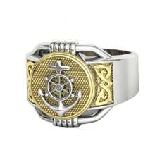 New Ring Fashion Two-Tone Creative Anchor Shape Men's Ring  Internet Celebrity Jewelry Simple And Elegant Suitable For Daily Wear Or Party Fashion Women's Ring Jewelry Accessories Exquisite Gift For Women Simple And Elegant, Suitable For Daily Wear Or Party Fashion Women's Ring, Jewelry Accessory, It's An Exquisite Gift For Women. - 船錨戒指 - 查看 4