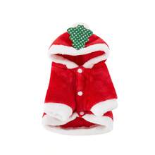 Lindo disfraz de perro, disfraz navideño, ropa para gato, disfraz para cachorro, sudaderas cálidas, ropa para cachorros - Rojo - Ver 6
