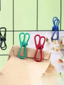 Random - Colored Multifunctional Clips, Durable Spring Clamps With Strong Grip, Packaging Bag Clips, Chip Clips, Coated Clips For Sealing Packages, Versatile Organizers For Securing Papers, Sealing Snack Bags, Tool Clips For Kitchen Camping Picnic Bbq,Organizing Crafts & Home Essentials,Ideal For Office, Kitchen, Diy Projects & Tidy Enthusiasts Seeking Efficient Clutter Management - Multicolor - View 2