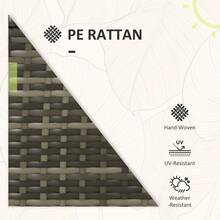 Outsunny 3 Pieces Garden Rattan Bistro Set With Adjustable Backrest, Balcony Conversation Furniture Set With 2 Armchairs Tempered Glass Coffee Table, Cushions, Storage Function - Mix-Grey - Grey - View 5