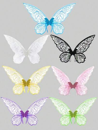 1 件万圣节金箔派对蝴蝶翅膀道具，仙女翅膀适合各种节日