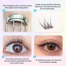 120 pezzi di agente per estensioni ciglie adesivo - Riccio C, lunghezza 10-12mm, stile naturale, riutilizzabile e facile da usare, adatto per principianti, kit fai-da-te per ciglie senza colla, trucco adatto ai principianti, ciglie facili da applicare, agente viscoso per estensioni ciglie, arricciante e valorizzante per le ciglie