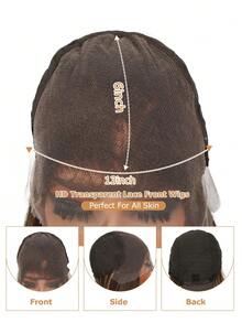 Free Part 13*6 Lace Front Wigs 28 Inches Black Brown Blonde Dark BrownStraight Hair With Natural Curls At The End Hair Glueless Lace Wigs Silky Synthetic Long Silk Straight Natural Wig Heat Resistant Fiber Wig With Baby Hair For Women,Pre-Plucked With Adjustable Straps For Daily Wear Christmas Halloween - Multicolor - View 7