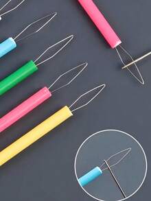 Automatic Needle Threader, Sewing Needle Threader Tool For Seniors, Plastic Bobbin Thread Holder, Modern Household Plastic Needle Threader, Beading Tool, Cylindrical Needle Threader Set, Beading Needle Threader Accessory - Durable DIY Accessory For Beads And Fine Threads (Random Color)