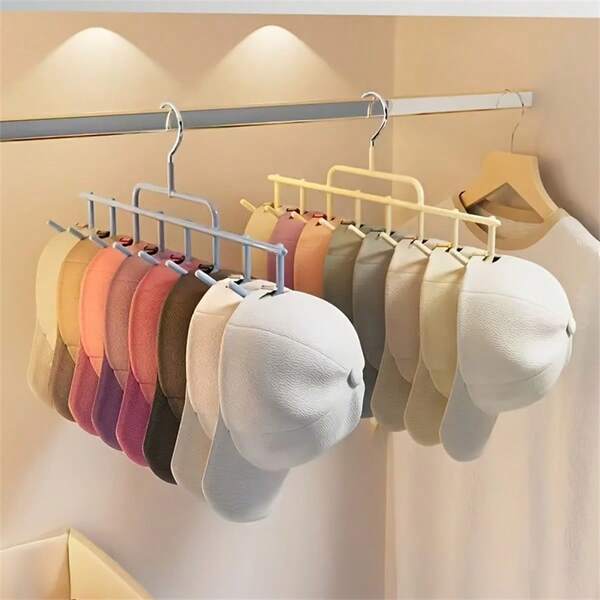 1pc/2pcs New Hat Rack, Ins Style Hat Organizer - 1 Hanging Hat Rack Holds Up To 8 Tall Hats, Dorm Closet Wall Mounted Baseball Cap Display Rack, Back To School And School Supplies