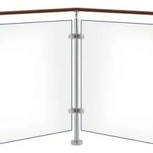 SanBouSi Corner Column Post Stainless Steel Coner Post Corner Post For Glass Railing - Silver - View 1