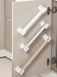 2/4pcs Adhesive Plastic Bag Holder And Wrap Dispenser Set, Wall-Mounted Kitchen Organizer For Cling Film And Trash Bags, Multipurpose No-Drill Cabinet And Refrigerator Side Storage Solution, Space-Saving For Plastic Bags, Wrap, And Roll Paper, Versatile Organizer For Kitchen & Bathroom, No-Drill Plastic Wrap And Garbage Bag Holder, For Birthday, Housewarming, Christmas