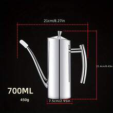 Stainless Steel Oil Pot 304 Kitchen European Style Pot Creative Cooking Oil Pot Leak-Proof 1000ML/700ML/500ML Upgraded Version - Silver - View 11