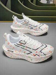 Men's Running Shoes - Lightweight, Breathable, Non-Slip Sports Shoes Suitable For Running, Jogging, Tennis And Gym - Casual Slip-On, Fabric Upper And EVA Sole, Suitable For All Seasons - White - View 6