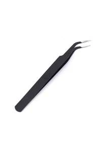 2pcs Angled Eyebrow Tweezers & Lash Applicator Tool, Precise Facial Hair Removal Tool For DIY Scrapbooking, Jewelry Making, Beading, Colorful Craft Projects And Home Beauty Use, Durable Structure Curved Lash Tweezers For Easy Lash Application And Removal