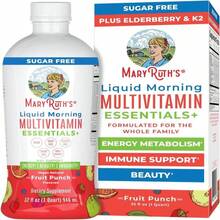 MaryRuth Organics Liquid Morning Multivitamin Essentials+ | Vitamin A C D E B6 B12 Biotin Zinc, Mens Womens Multivitamin, Immune Support, Beauty | Sugar Free | Vitamins For Ages 1+ | Vegan | 32 Fl Oz - Flavor NameA - 查看 1