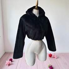 Women Faux Fur Coats - Black - View 2