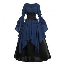 Cosplay Clothing - Blue Double-layered Belted Dress - View 7