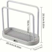 Space-Saving White Plastic Kitchen Sink Organizer - Multifunctional Towel And Sponge Tray With Drain Rack, Suitable For Stalls, Food Carts, Cafes, And Home Use, Sink Sponge Holder