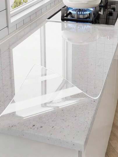 1 卷透明台面保护膜，防水、防油、耐热（450°F），自粘式保护膜，适用于厨房、橱柜、桌子、家具和大理石表面