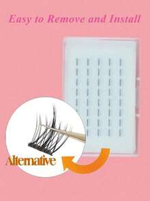 200 片无胶假睫毛簇自粘条，无需胶水，防水，可重复使用且粘性持久，睫毛延长工具，自粘簇睫毛条，睫毛胶水替代品，无胶睫毛簇，化妆工具，假睫毛簇胶条