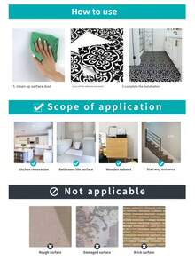 10/1 Pieza de Adhesivo de Piso Autoadhesivo Impreso con Patrones de Azulejos Cerámicos, Resistente al Agua, Antideslizante y Resistente al Desgaste. Piso de Vinilo Autoadhesivo, Rollo de Papel Tapiz. Resistente al Agua, Antideslizante, a Prueba de Arañazos, Resistente a la Humedad. Estilo Impreso de Grano de Madera, Decoración del Hogar Autoadhesiva de Vinilo, 20/30 cm, Piso de Azulejos de PVC con Patrón de Madera. Azulejos de Piso Autoadhesivos