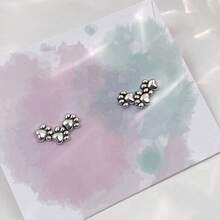 1 对动物爪耳钉，可爱狗和猫爪设计，女士时尚珠宝，圣诞节和四季的完美礼物 - 銀色 - 查看 6