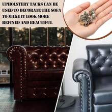 100 Pcs Upholstery Tacks For Decorative Furniture Upholstery Nails 11*16MM Vintage Head Diameter Brass Daisy Thumb Tack Push Pin Furniture DIY Decorative