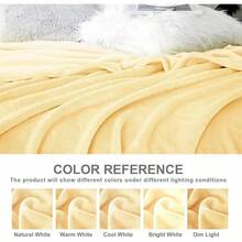 Sofa Blanket Living Room Cover SetFleece Blanket Twin Size, Soft Cozy Twin Blanket, Fuzzy Flannel Blanket Bed, Sofa, Couch, Travel, Camping, 60 X 80 Inches - 奶油黃 - 查看 2