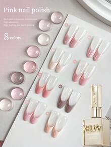 XEIJAYI 15ML 8pcs Pink Series Gel Nail Polish Set, UV LED Immersion Nail Polish,Holiday DIY Nail Polish Design For All Seasons - Multicolor - View 6