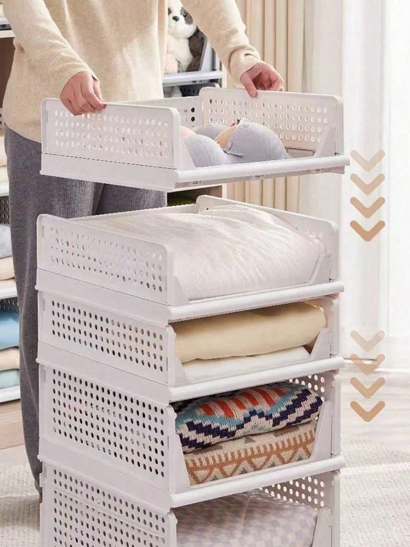 5 صناديق تخزين خزانة قابلة للطي، صناديق تخزين قابل...