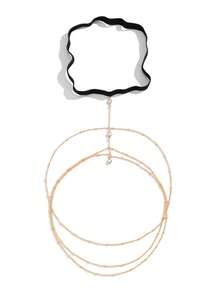 Simple Double-Layer Sequin Tassel Thigh Chain, Female Sexy Elastic Chain, Geometric Body Chain