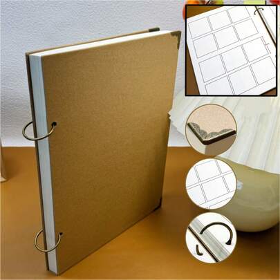 1本26*19厘米漫画分镜素描本，金属包角设计，适合初学者练习漫画分镜绘画，漫画创作分镜练习本，学生绘画本，活页漫画创作本