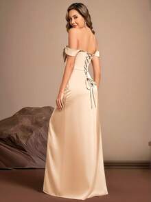 EVERPRETTY 优雅迷人的香槟色正式晚礼服，适合舞会、盛大晚宴、毕业派对等各种场合，女士礼服，适合婚礼、春季派对等场合。 - 香檳色 - 查看 3