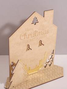 1 buc. Calendar de Advent de Crăciun cu model rafinat, model de coarne de Crăciun și ghirlandă, ornamente decorative de sărbători, meșteșuguri elegante din lemn, cadouri de Crăciun pentru prieteni și familie, decorațiuni interioare de Crăciun, decorațiuni pentru cameră, iarnă