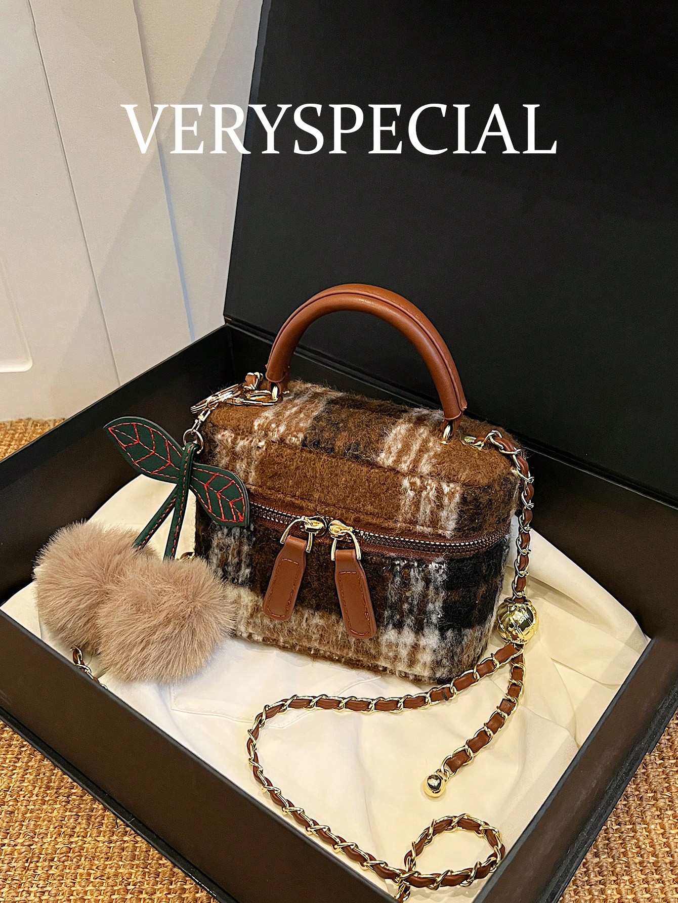 حقيبة جديدة خاصة جدًا للخريف/الشتاء، حقيبة بنية فر...