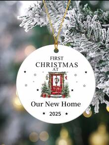 First Christmas In Our New Home 2025, Christmas New Home Ornament, Christmas Tree Hanging Decorations, Housewarming Gifts For New House Couples, Gifts For Newlywed Couples, Moving House Gift For Family Friends Home Decor Christmas Decorations Room Decor