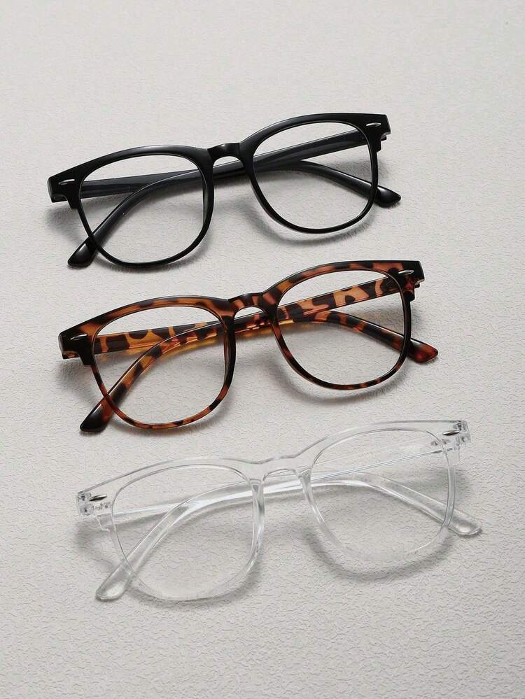 3 Pairs Of Glasses Suitable For Both Men And Women, Suitable For Scenarios Such As Computer Reading, Playing Games, Watching TV, Using Mobile Phones, Etc - Clear - View 7